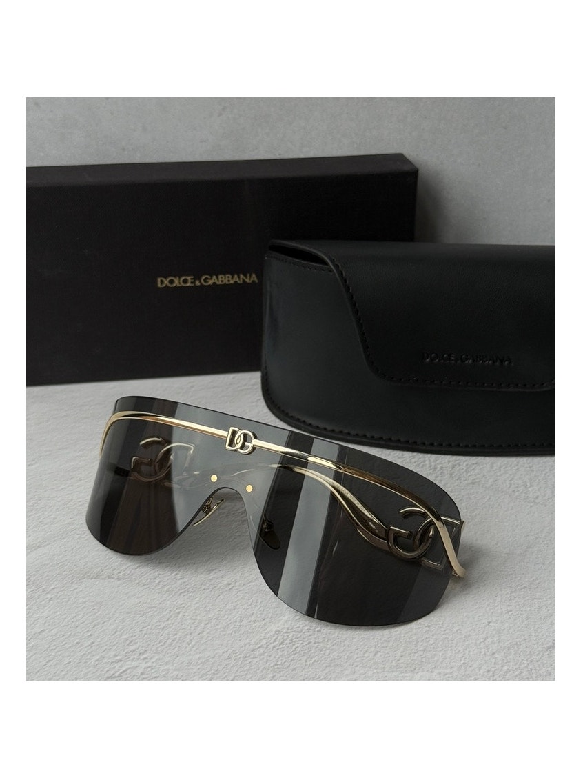 New Dolce Gabbana Dg2320 Gold Grey Shield Sunglasses $646